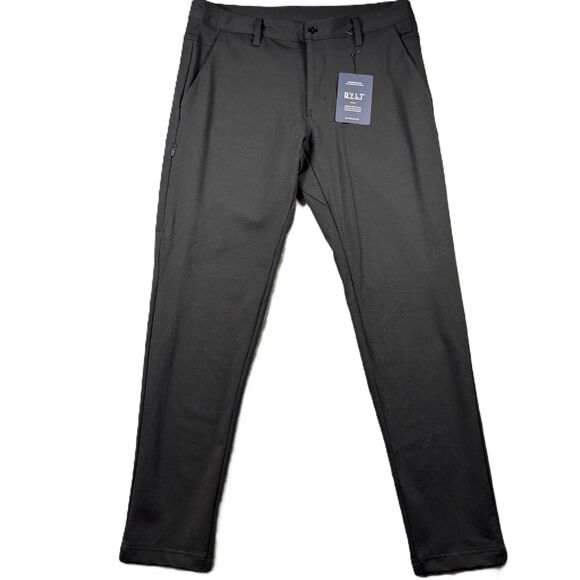 BYLT Women NWT Everyday Pant 2.0 Premium Basics Straight Fit Black Large D158 - Picture 1 of 11
